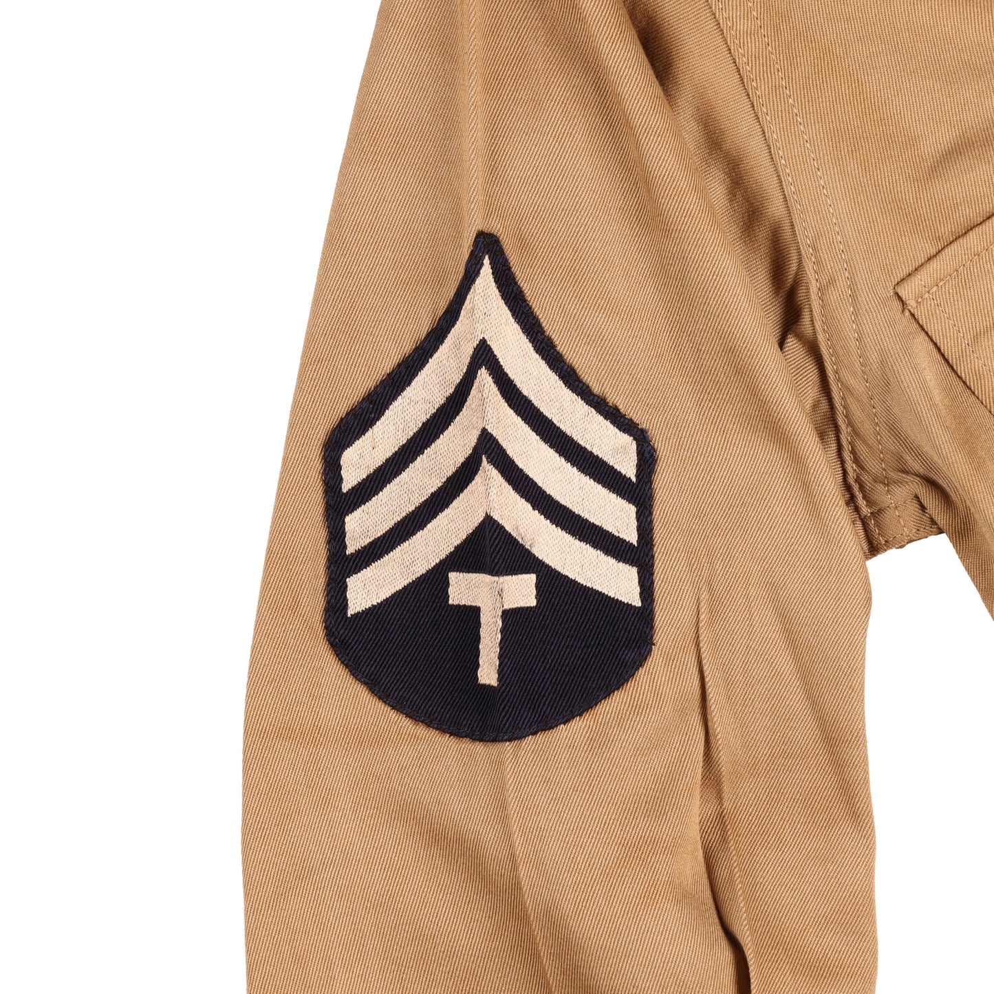 WWII U.S. Army Advance Section of the Communications Zone (ADSEC) T/Sgt.'s Khaki Cotton Service Shirt Size 14 1/2 x 32 (1944)