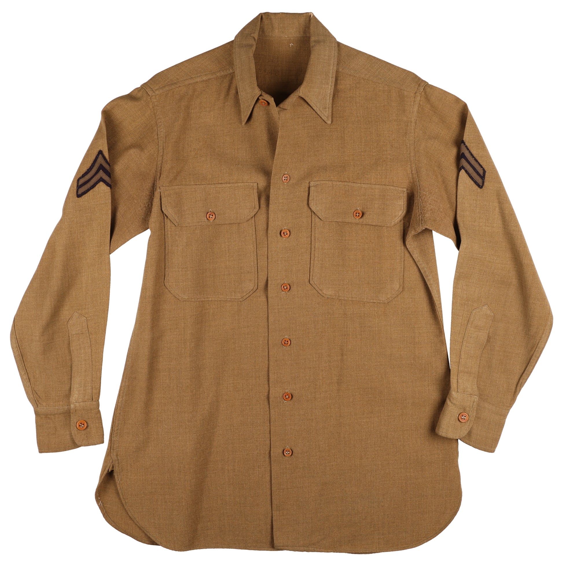 WWII U.S. Army Corporal's M37 Wool Service Shirt Marked with Laundry Number