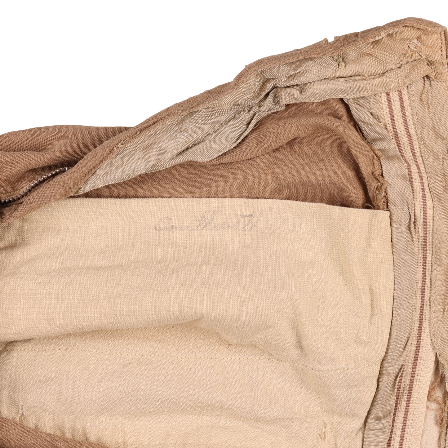 WWII U.S. Army Officer's Khaki Wool Service Trousers Named to "D. P. Southworth"