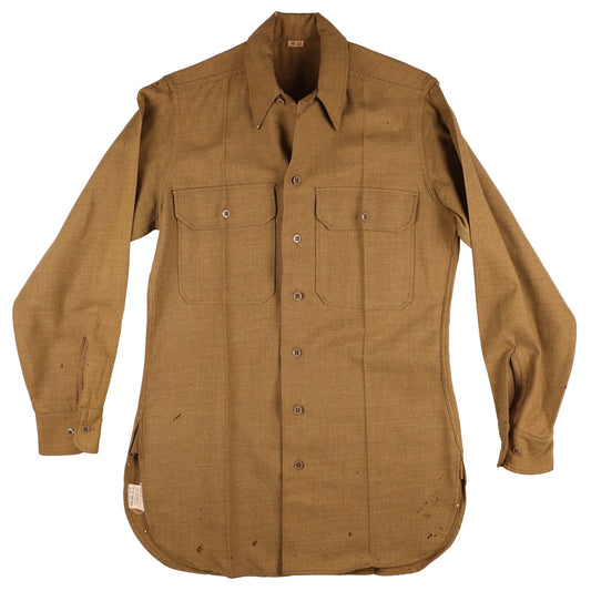 WWII U.S. Army Enlisted Man's M37 Wool Service Shirt by Dixie Mfg. Co., Inc. Size 14 x 32 (1944)