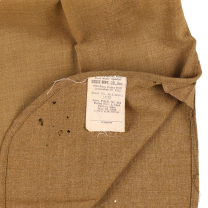 WWII U.S. Army Enlisted Man's M37 Wool Service Shirt by Dixie Mfg. Co., Inc. Size 14 x 32 (1944)