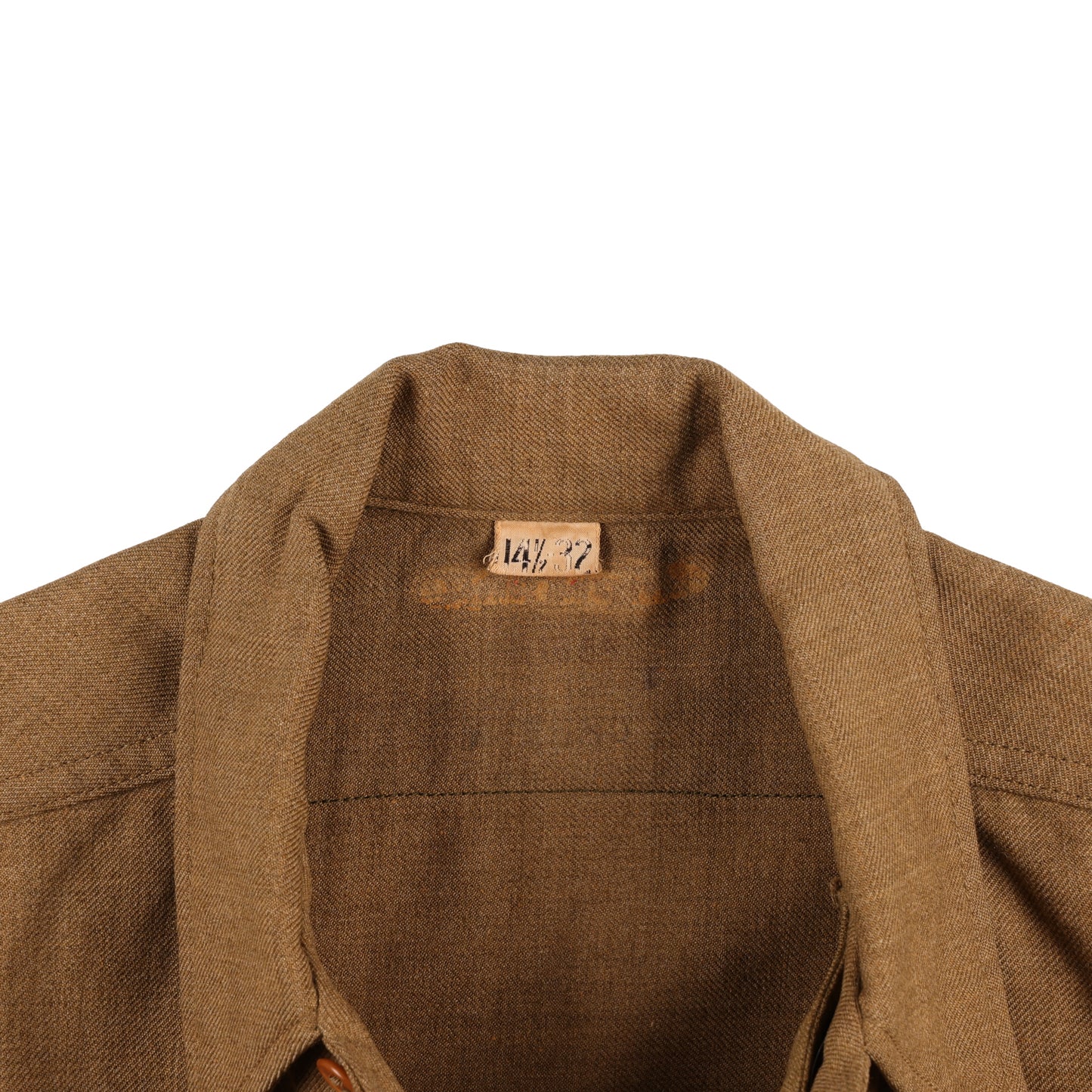 WWII U.S. Army Enlisted Man's M37 Wool Service Shirt with Gas Flap (Size 14 1/2 x 32)