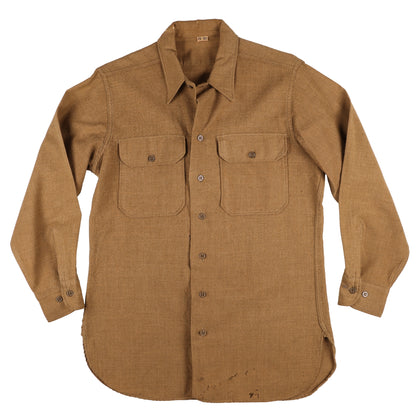 WWII U.S. Army Enlisted Man's M37 Wool Service Shirt with Gas Flap (Size 15 x 32)