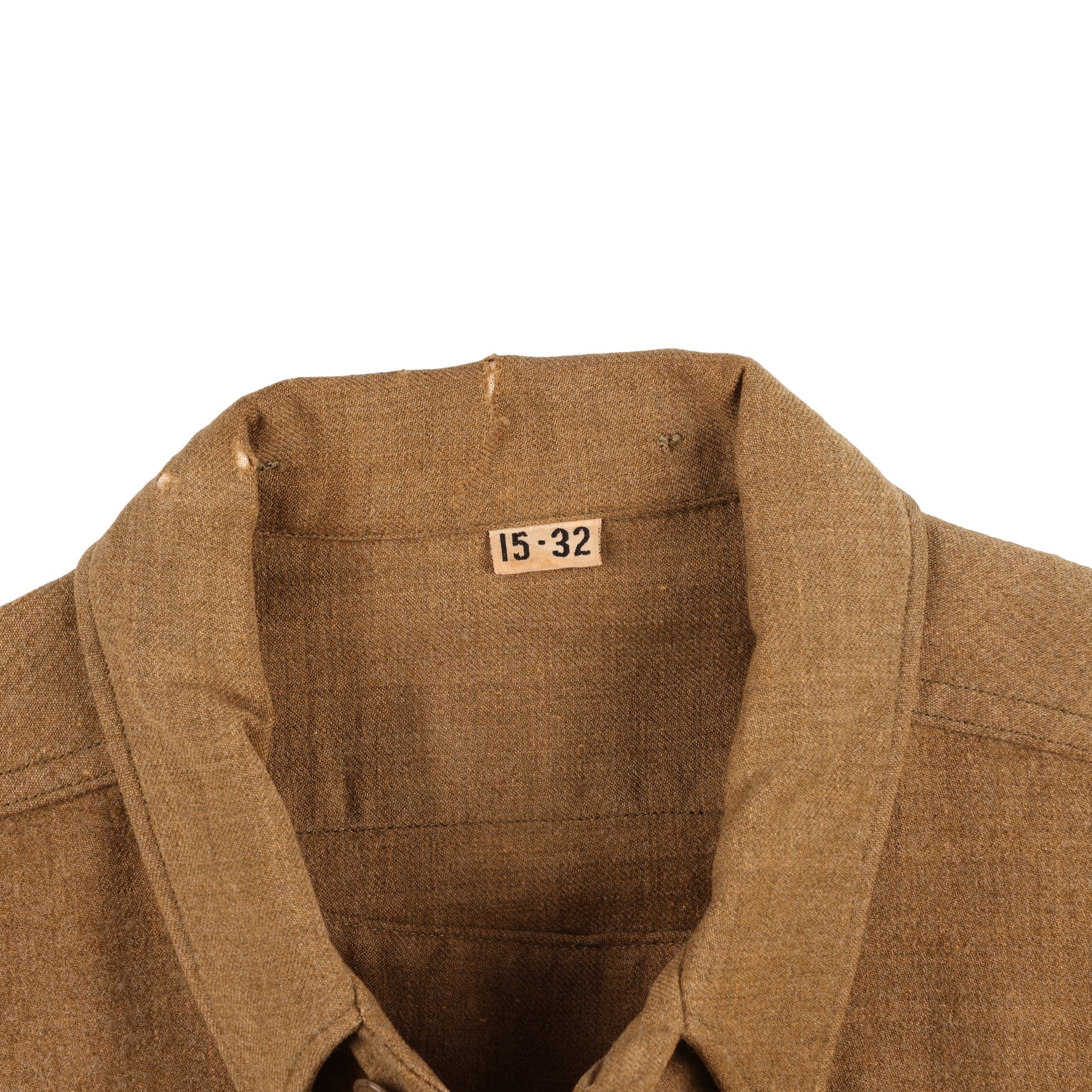 WWII U.S. Army Enlisted Man's M37 Wool Service Shirt with Gas Flap (Size 15 x 32)