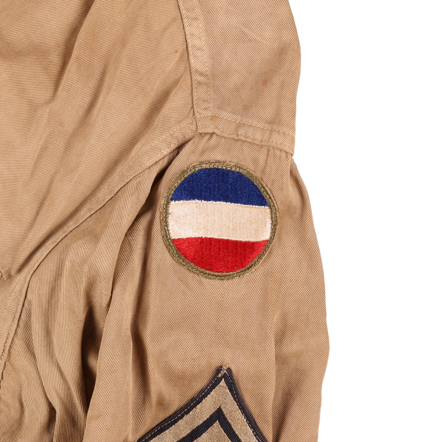 WWII U.S. Army Ground Forces T/5's Khaki Cotton Service Shirt Marked with Laundry Number