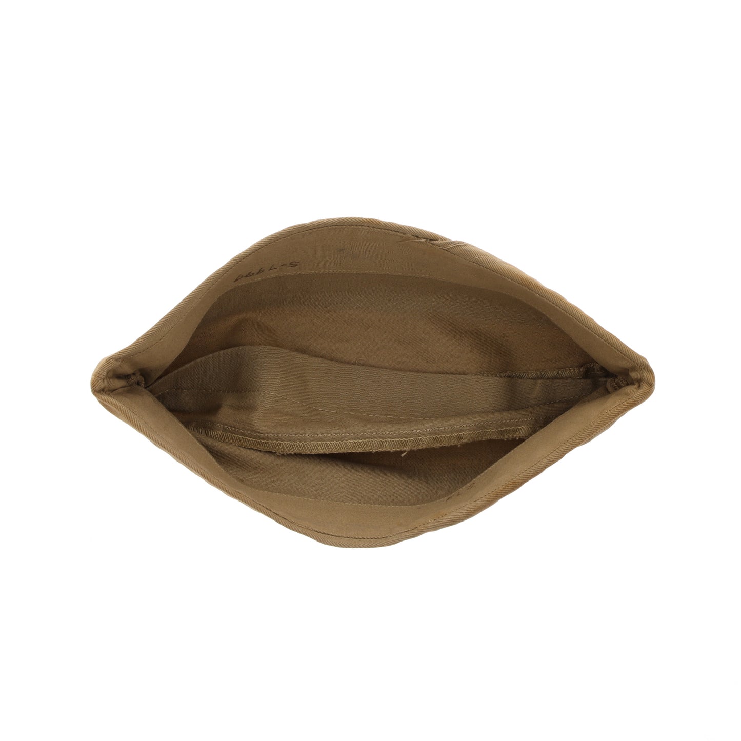 WWII U.S. Army Khaki Garrison Cap Marked with Laundry Number