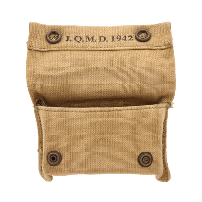 WWII U.S. M1910 First Aid Pouch by J.Q.M.D. with Carlisle Bandage (1942)