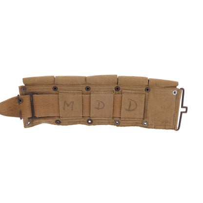 WWII U.S. Army M1923 Ammunition Belt for M-1 Garand by R. M. Co. (1942)