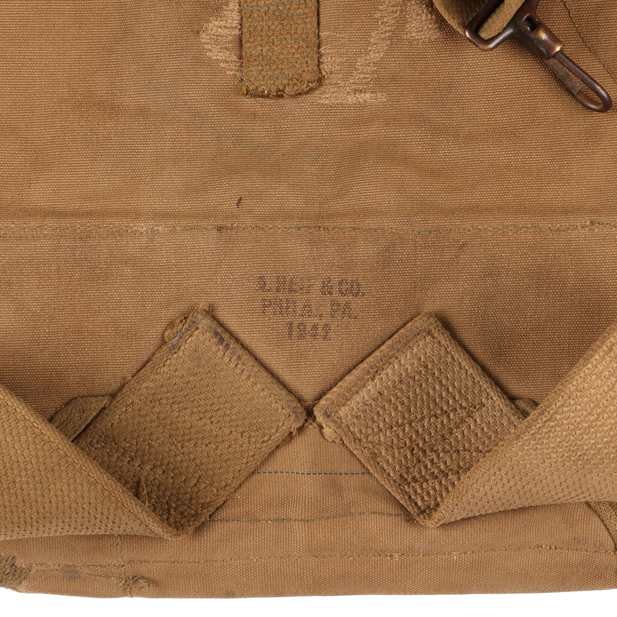 WWII U.S. Army M1928 Haversack by A. Reif & Co. Marked with Laundry Number (1942)