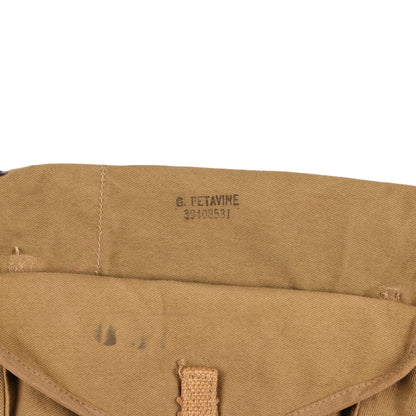 WWII U.S. Army M1928 Haversack by Baker-Lockwood Mfg. Co., Inc. with Pack Carrier & M1936 Pistol Belt Identified to George Petavine Jr. (1941)
