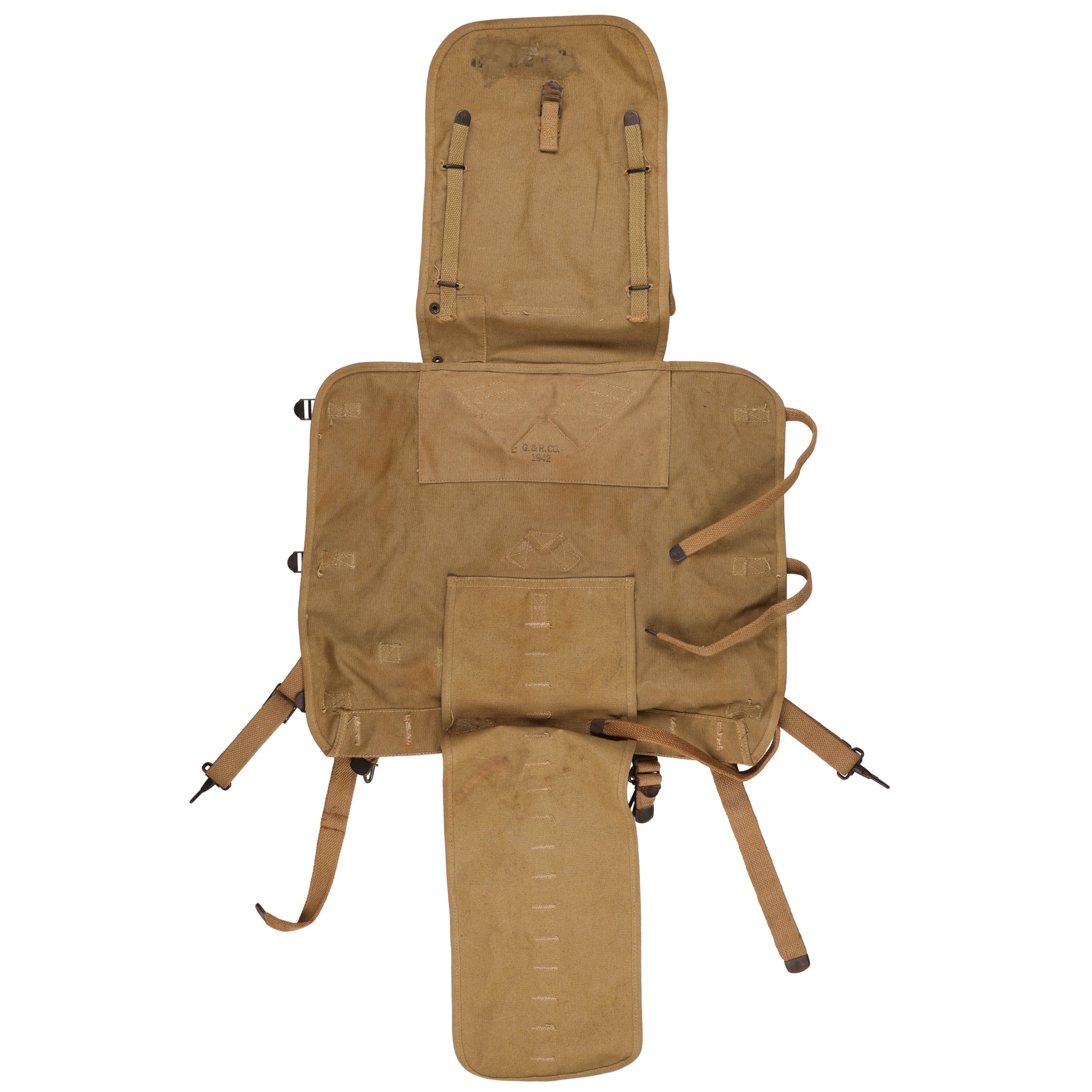 WWII U.S. Army M1928 Haversack by Gregory & Read Co. Marked with Laundry Number (1942)
