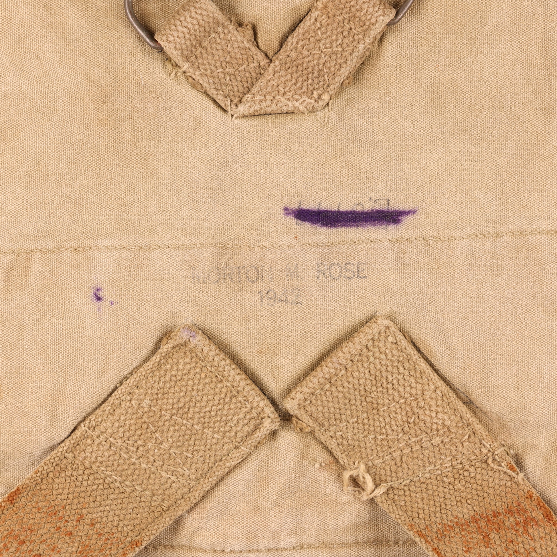 WWII U.S. Army M1928 Haversack by Morton M. Rose Marked with Laundry Number (1942)