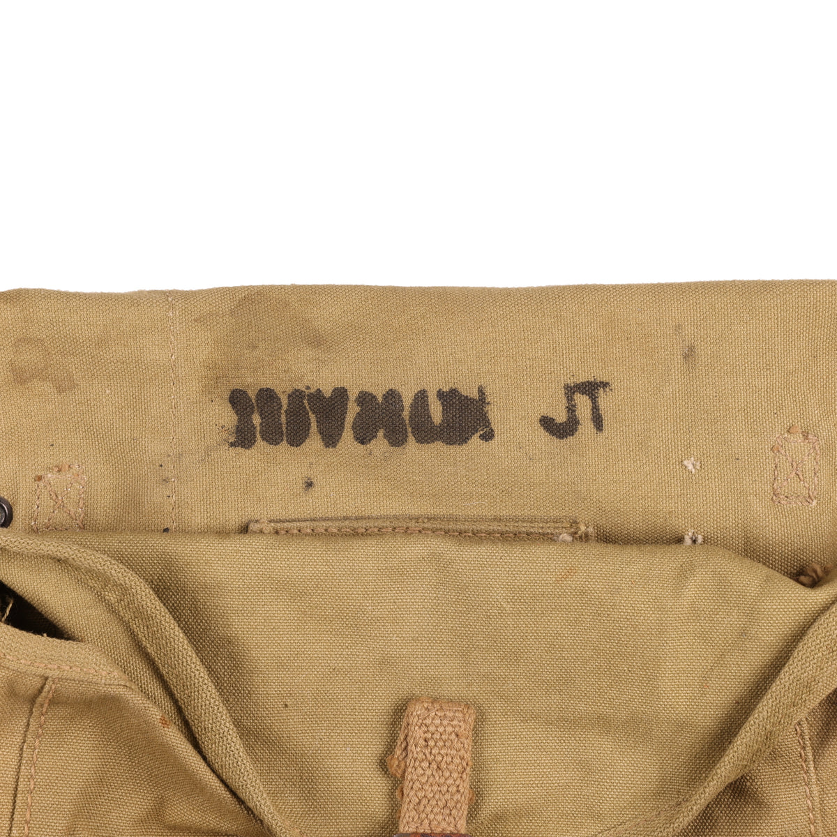 WWII U.S. Army M1928 Haversack by Rubro Marked with Names (1942)