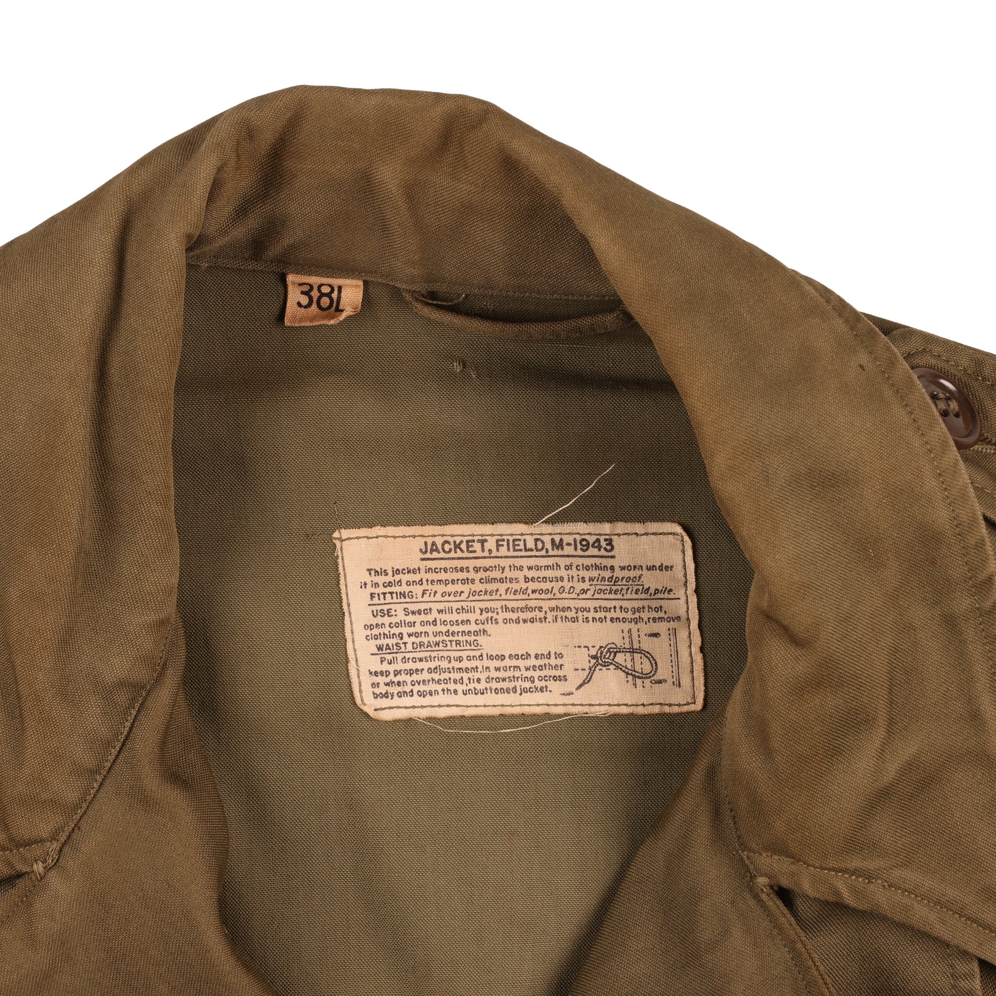 WWII U.S. Army M1943 Field Jacket by Stanley's Sportswear Size 38L