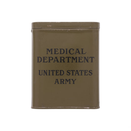 WWII U.S. Army Medical Department Tin Canister for Iodine Swabs