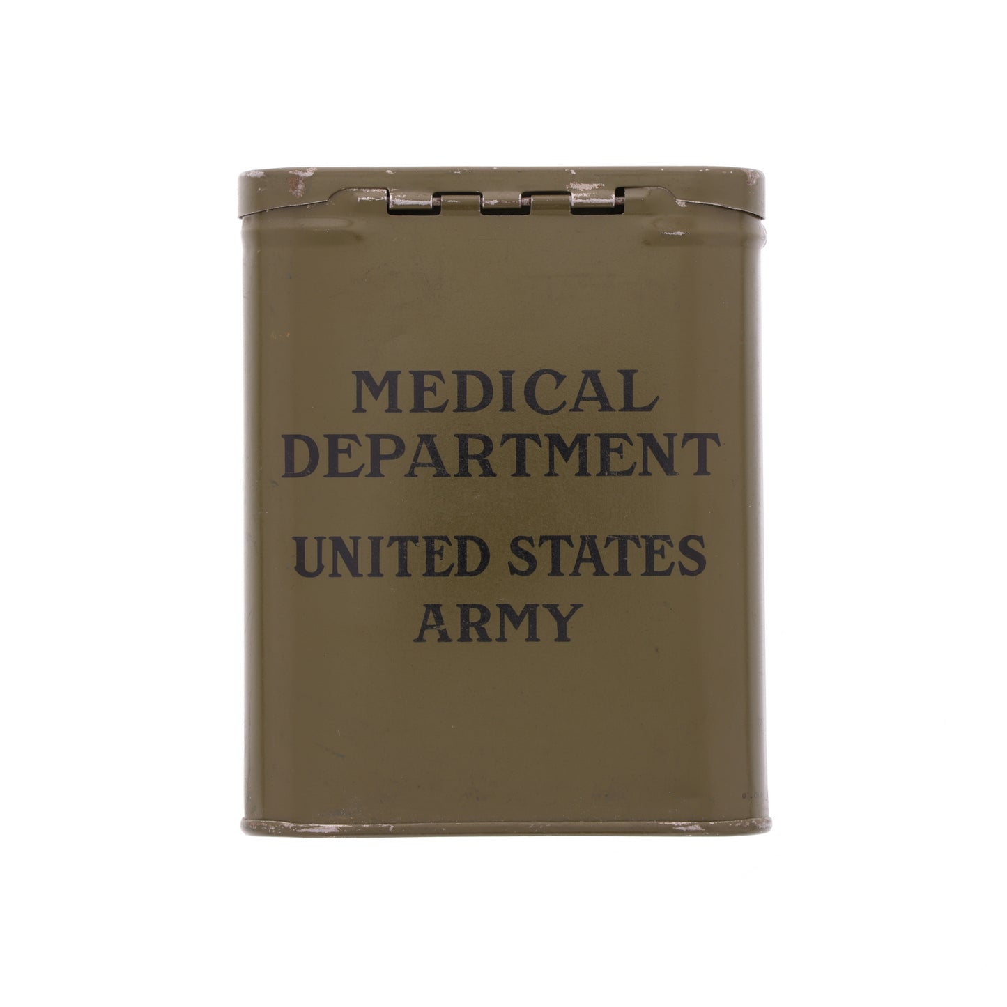 WWII U.S. Army Medical Department Tin Canister for Iodine Swabs