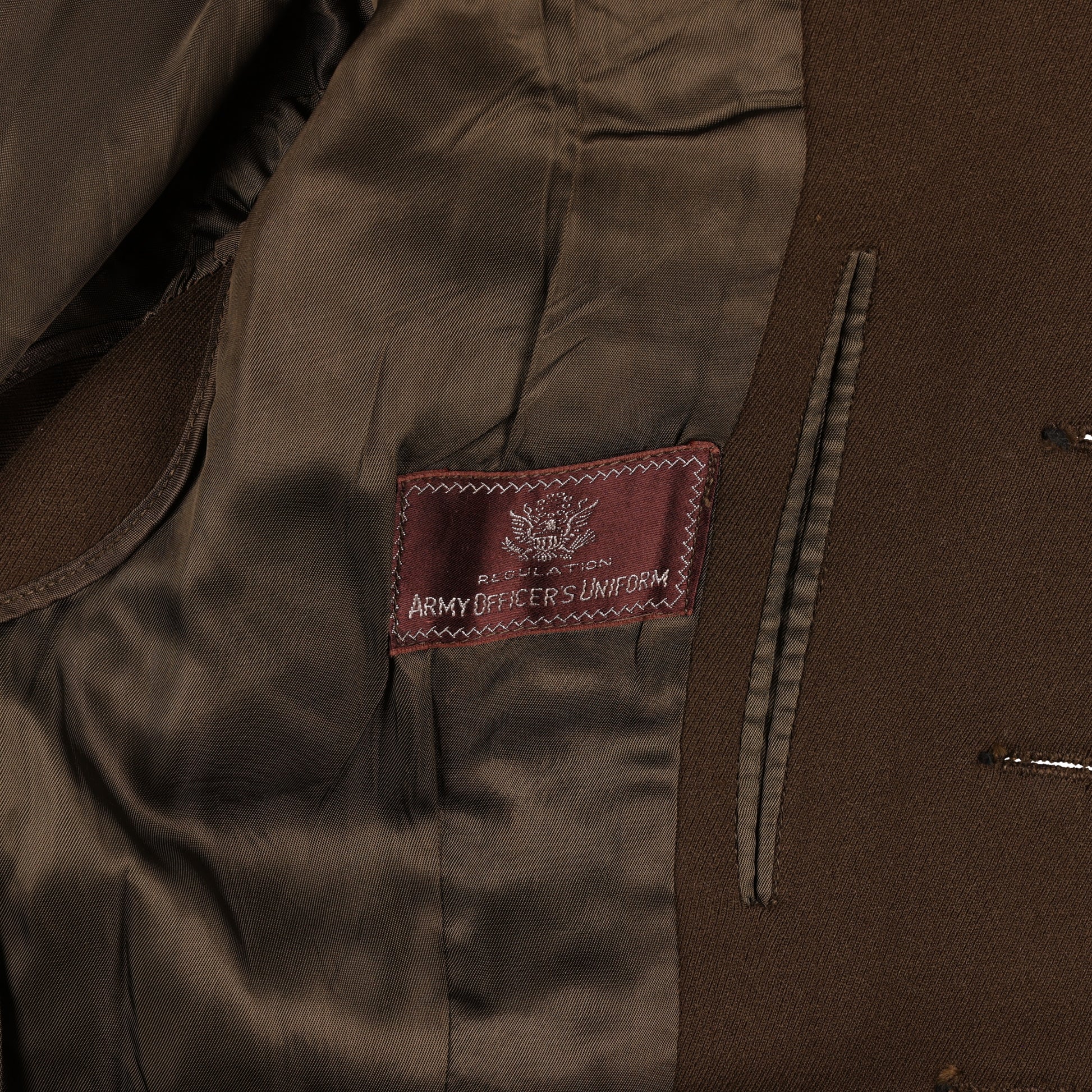 WWII U.S. Army Officer's Chocolate Wool Service Jacket by Phila. Q.M. Depot Named to "Wexler" Size 38R (1944)