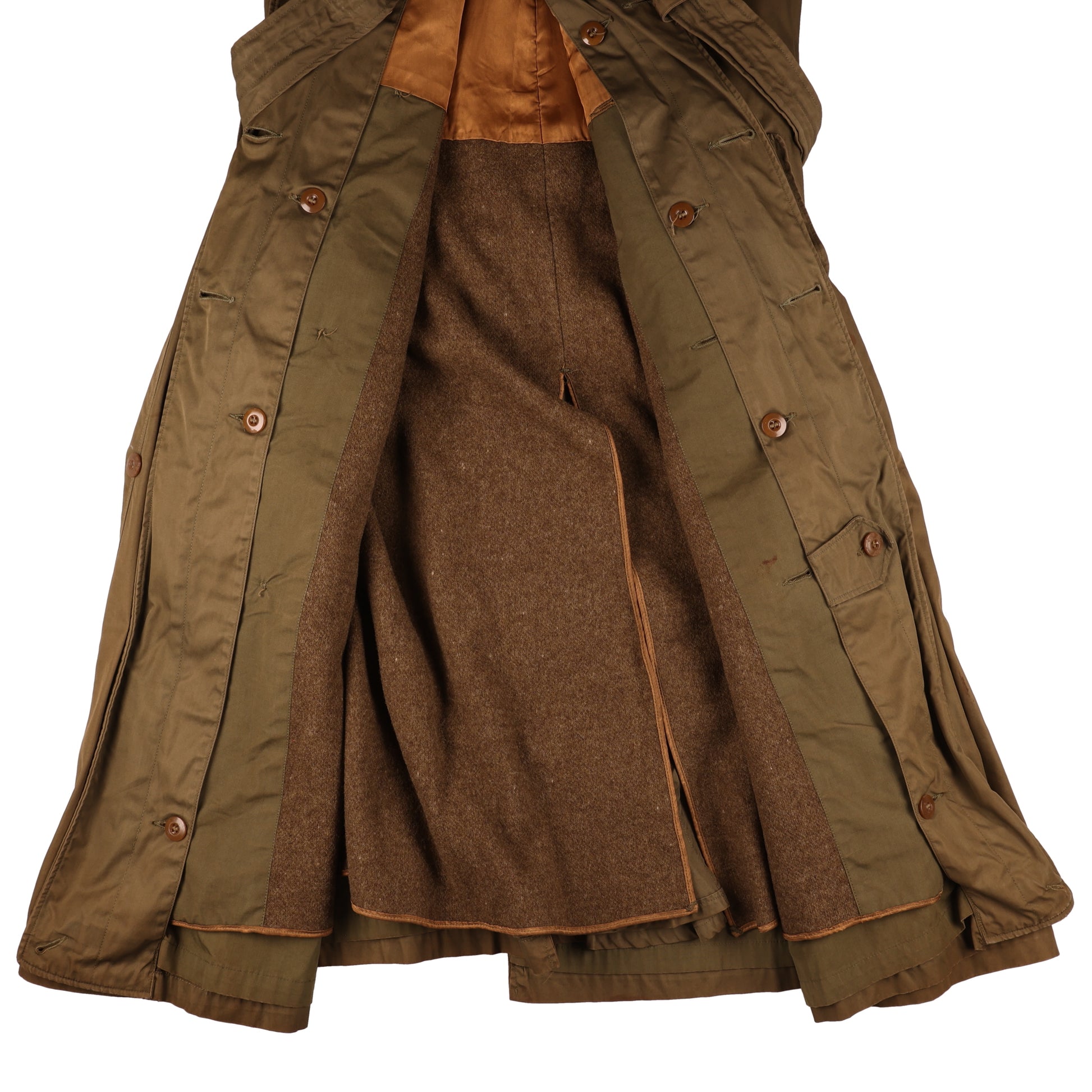 WWII U.S. Army Officer's Cotton Overcoat by Phila. Q.M. Depot Size 38R (1945)