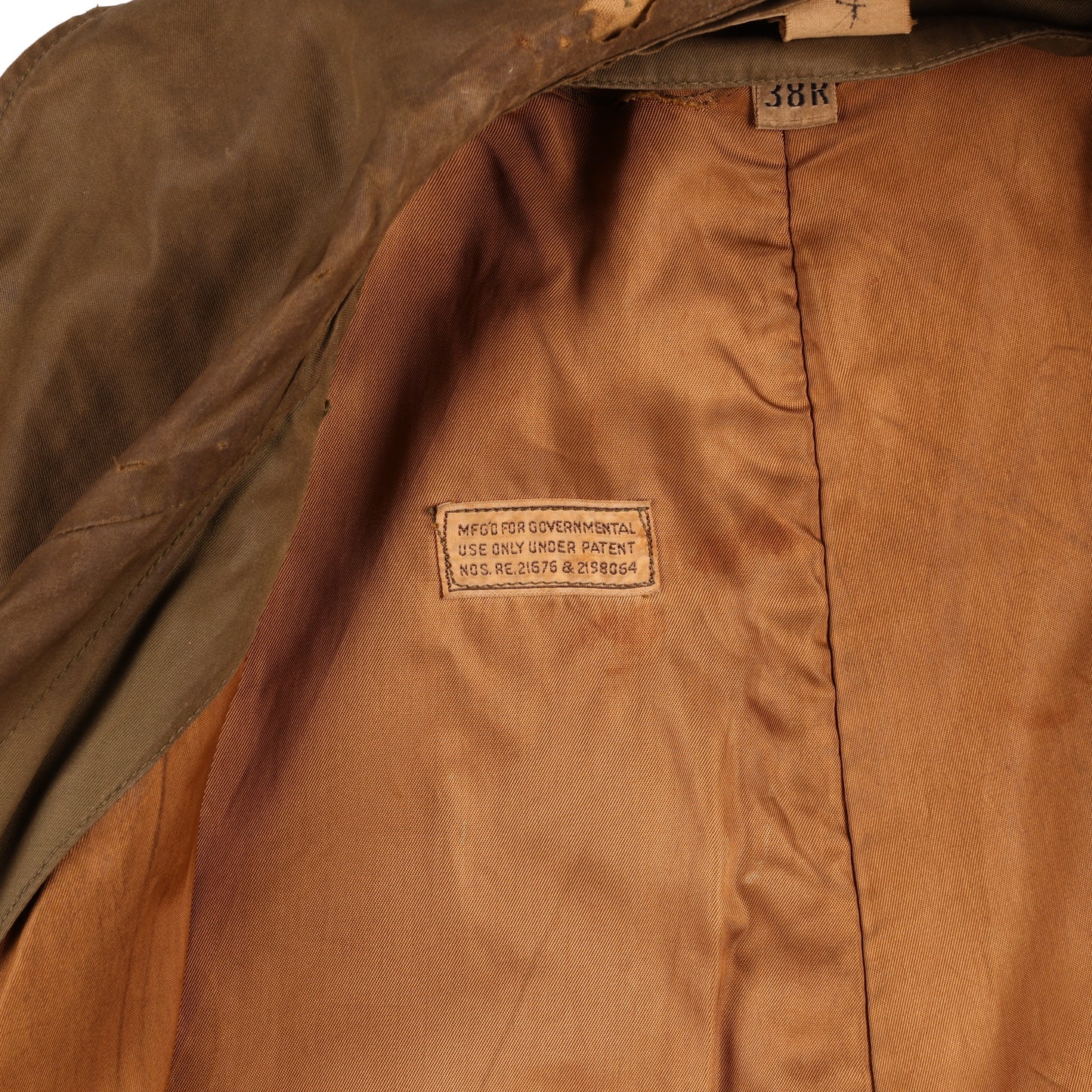 WWII U.S. Army Officer's Cotton Overcoat by Phila. Q.M. Depot Size 38R (1945)