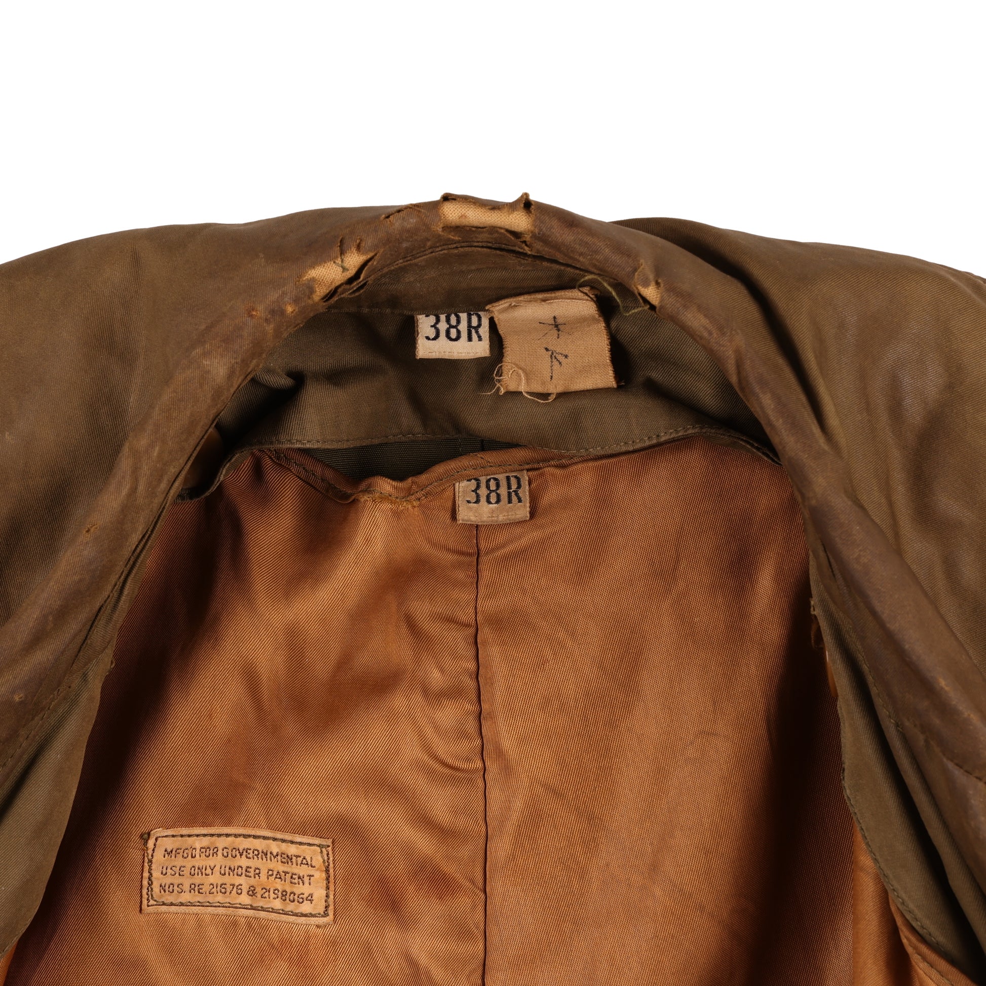 WWII U.S. Army Officer's Cotton Overcoat by Phila. Q.M. Depot Size 38R (1945)