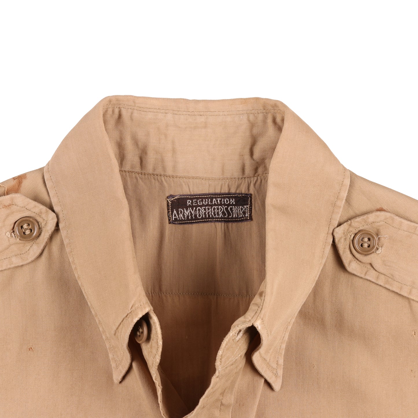 WWII U.S. Army Officer's Khaki Cotton Service Shirt