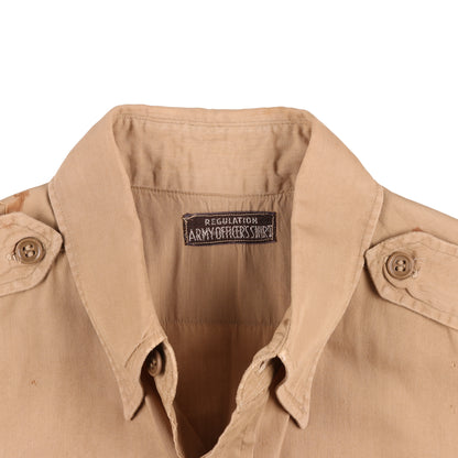 WWII U.S. Army Officer's Khaki Cotton Service Shirt