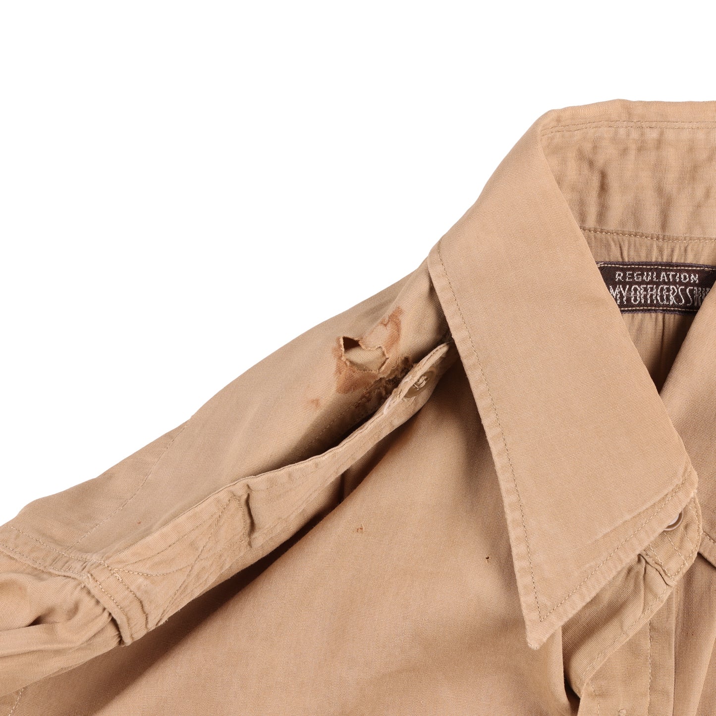 WWII U.S. Army Officer's Khaki Cotton Service Shirt