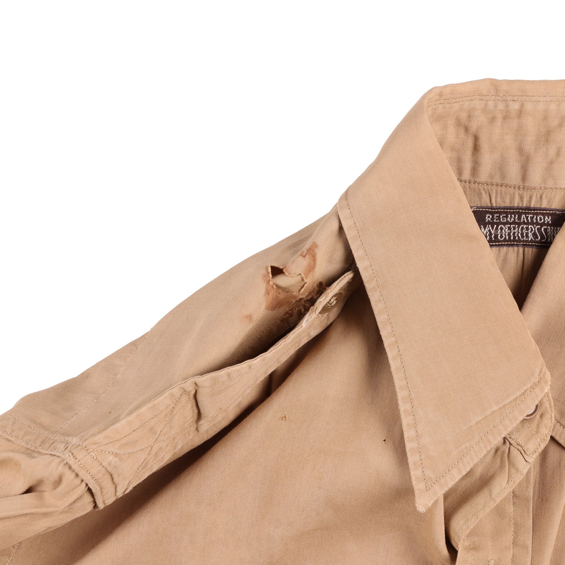 WWII U.S. Army Officer's Khaki Cotton Service Shirt