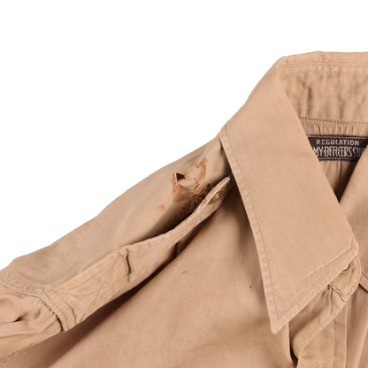 WWII U.S. Army Officer's Khaki Cotton Service Shirt