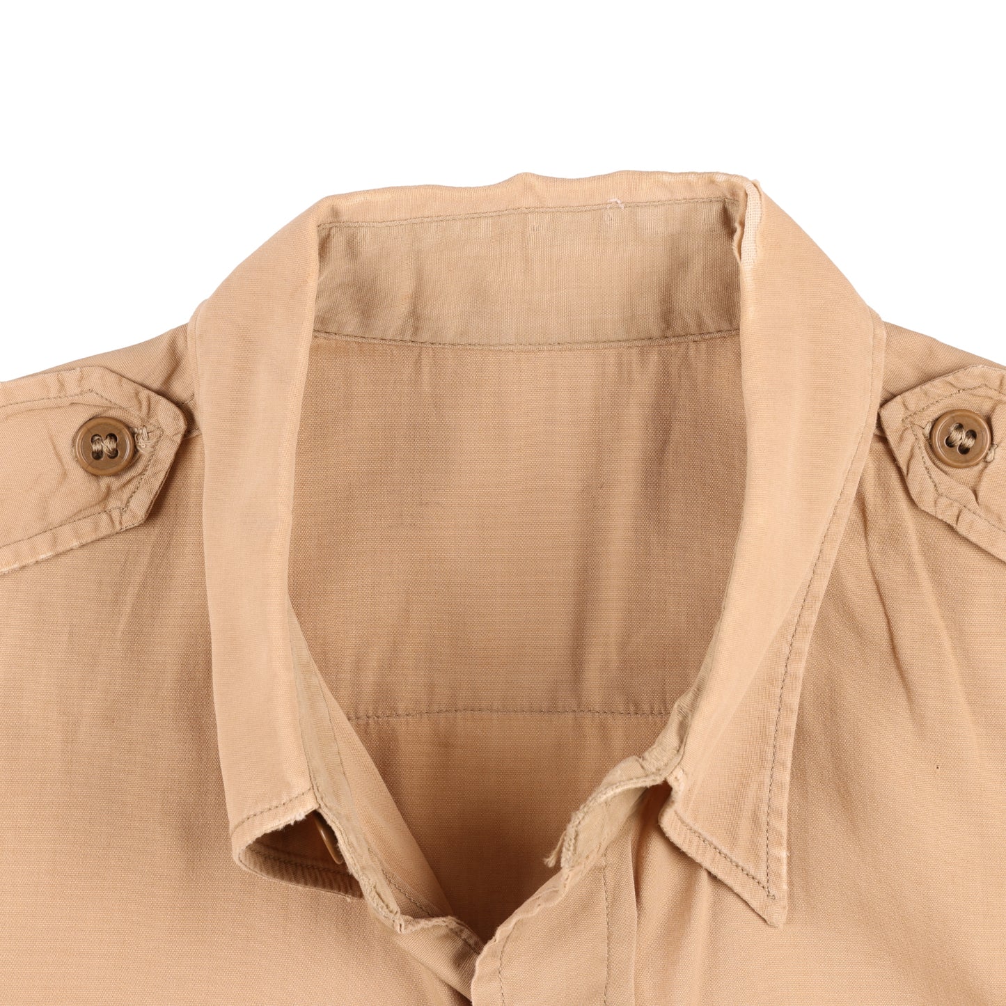 WWII U.S. Army Officer's Khaki Cotton Service Shirt (Size 15 1/2 x 32)