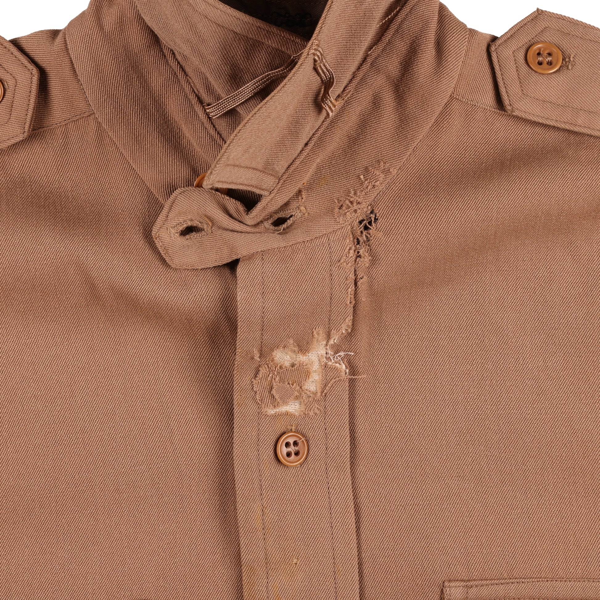 WWII U.S. Army Officer's Khaki Wool Service Shirt by Jackson Raymond Co., Inc. (Size 14 x 32)