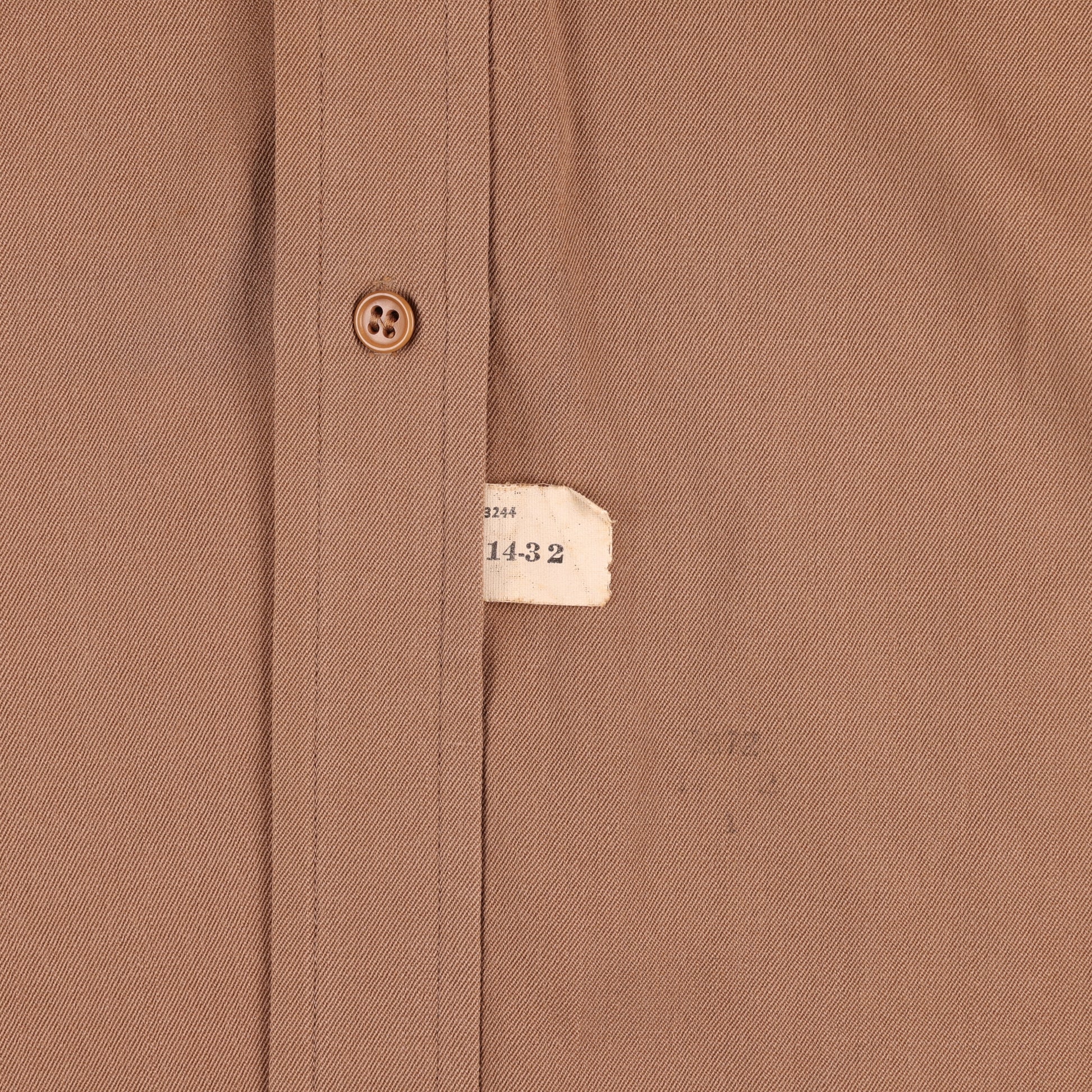 WWII U.S. Army Officer's Khaki Wool Service Shirt by Jackson Raymond Co., Inc. (Size 14 x 32)