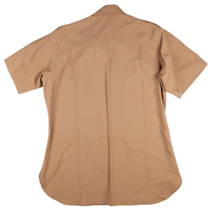 WWII U.S. Army Officer's Khaki Wool Service Shirt with Short Sleeves (Size 15 x 34)