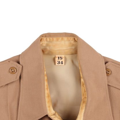 WWII U.S. Army Officer's Khaki Wool Service Shirt with Short Sleeves (Size 15 x 34)