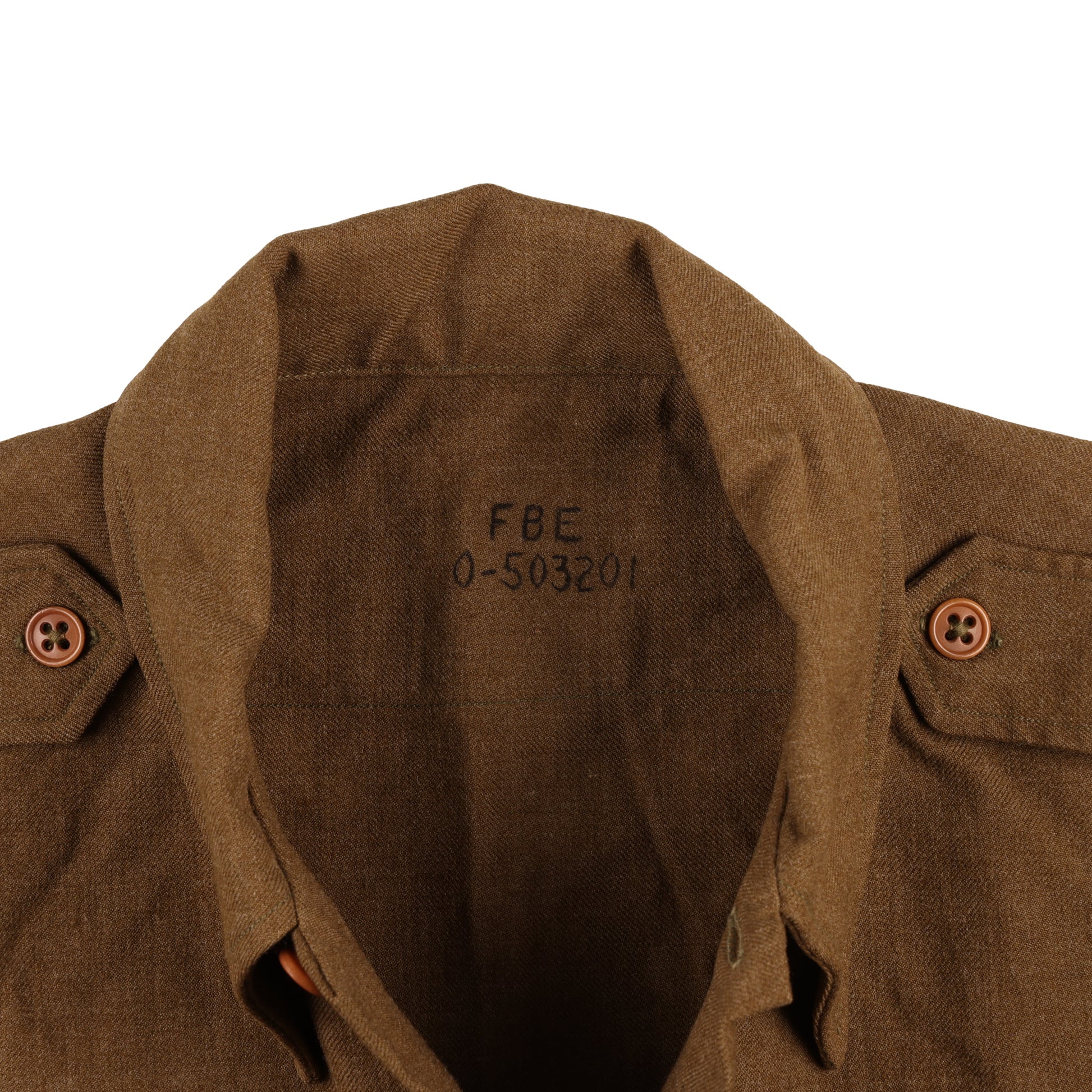 WWII U.S. Army Officer's M37 Wool Service Shirt by C. F. Hathaway Co. Identified to Capt. Frank B. Edwards (1942)