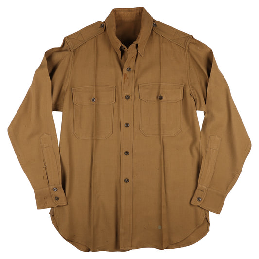 WWII U.S. Army Officer's M37 Wool Service Shirt Marked with Laundry Number