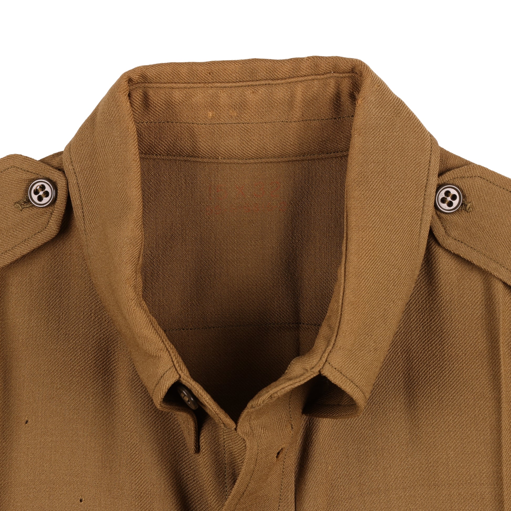 WWII U.S. Army Officer's M37 Wool Service Shirt Marked with Laundry Number