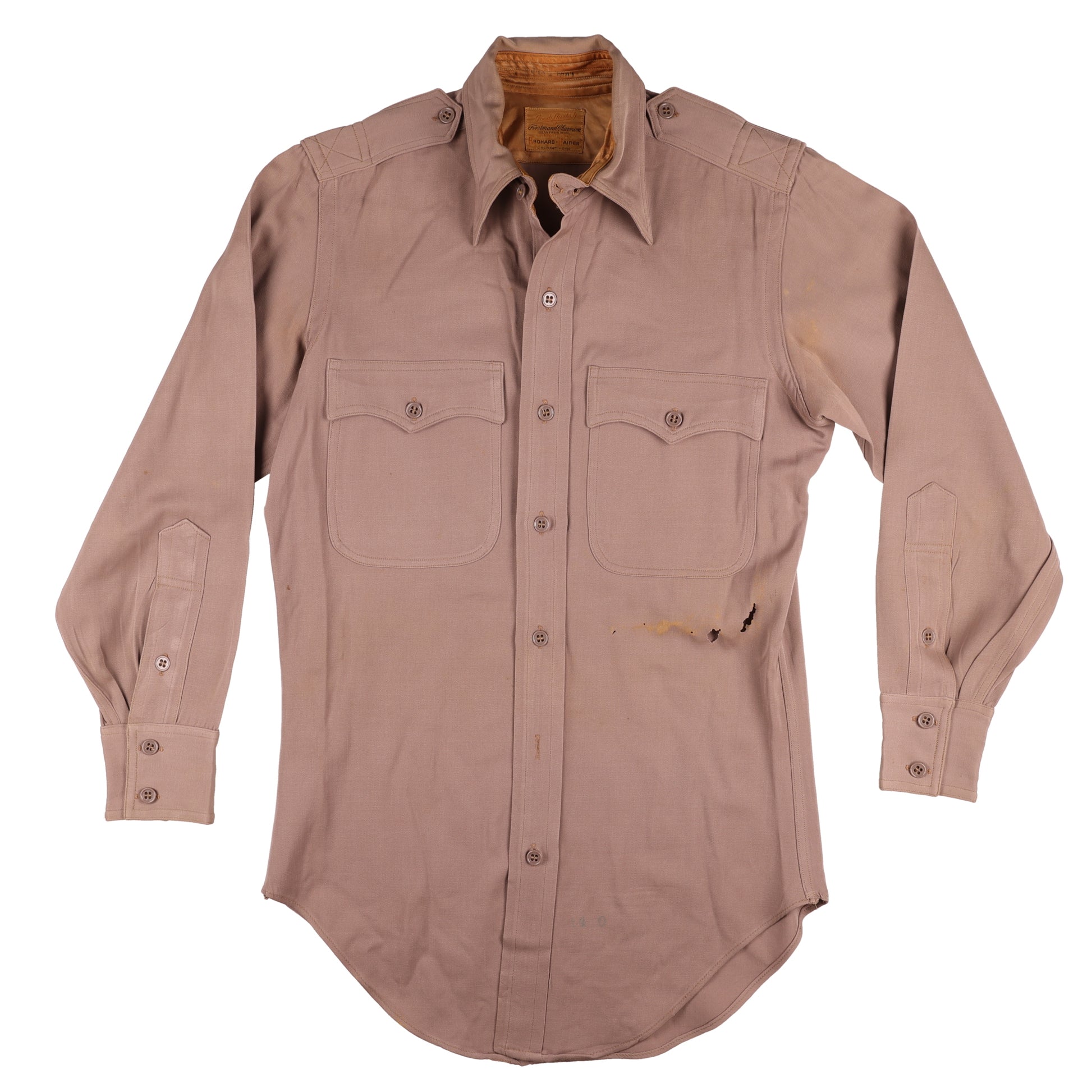 WWII U.S. Army Officer's Pink Wool Service Shirt by Forstmann Charmeen