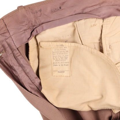WWII U.S. Army Officer's Pink Wool Service Trousers by Phila. Q. M. Depot Named to "Bohle" Waist Size 29 Regular (1942)