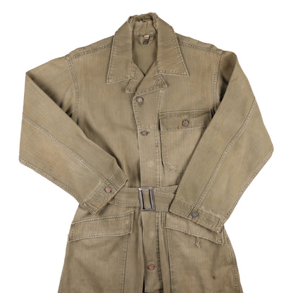 WWII U.S. Army Second Pattern HBT Coveralls with Gas Flap (Size 36R)