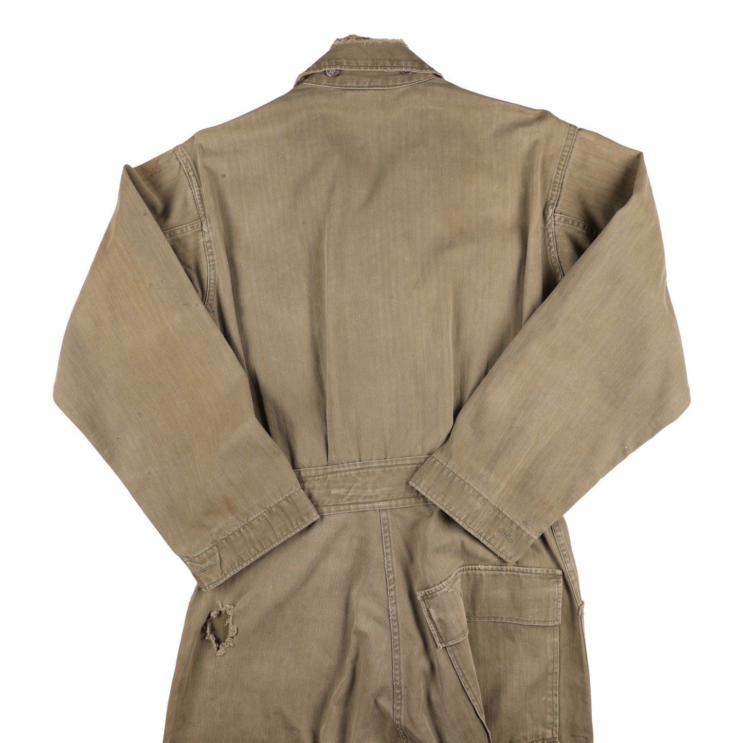 WWII U.S. Army Second Pattern HBT Coveralls with Gas Flap (Size 36R)