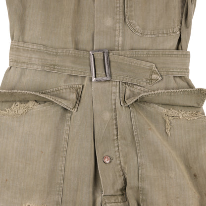 WWII U.S. Army Second Pattern HBT Coveralls with Gas Flap (Size 36R)