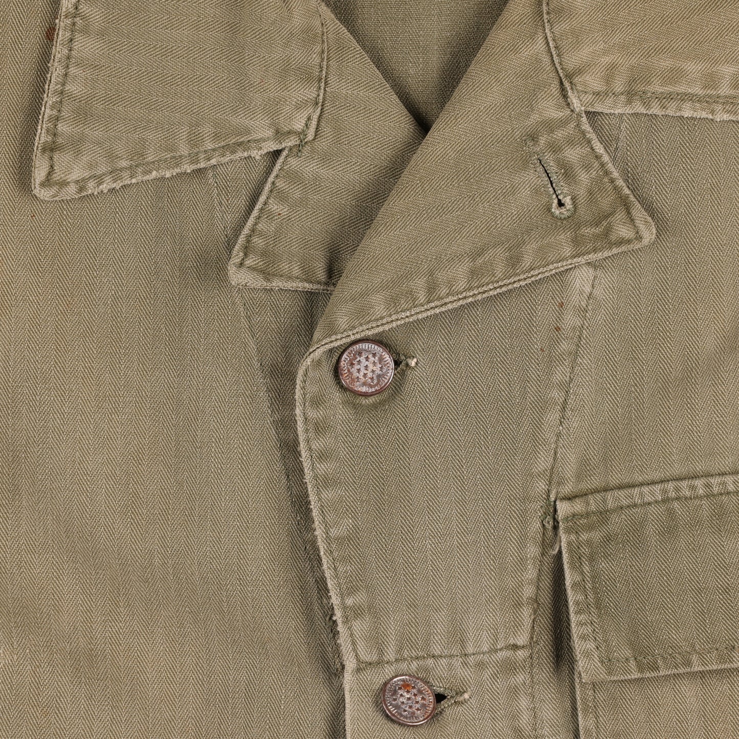 WWII U.S. Army Second Pattern HBT Coveralls with Gas Flap (Size 36R)