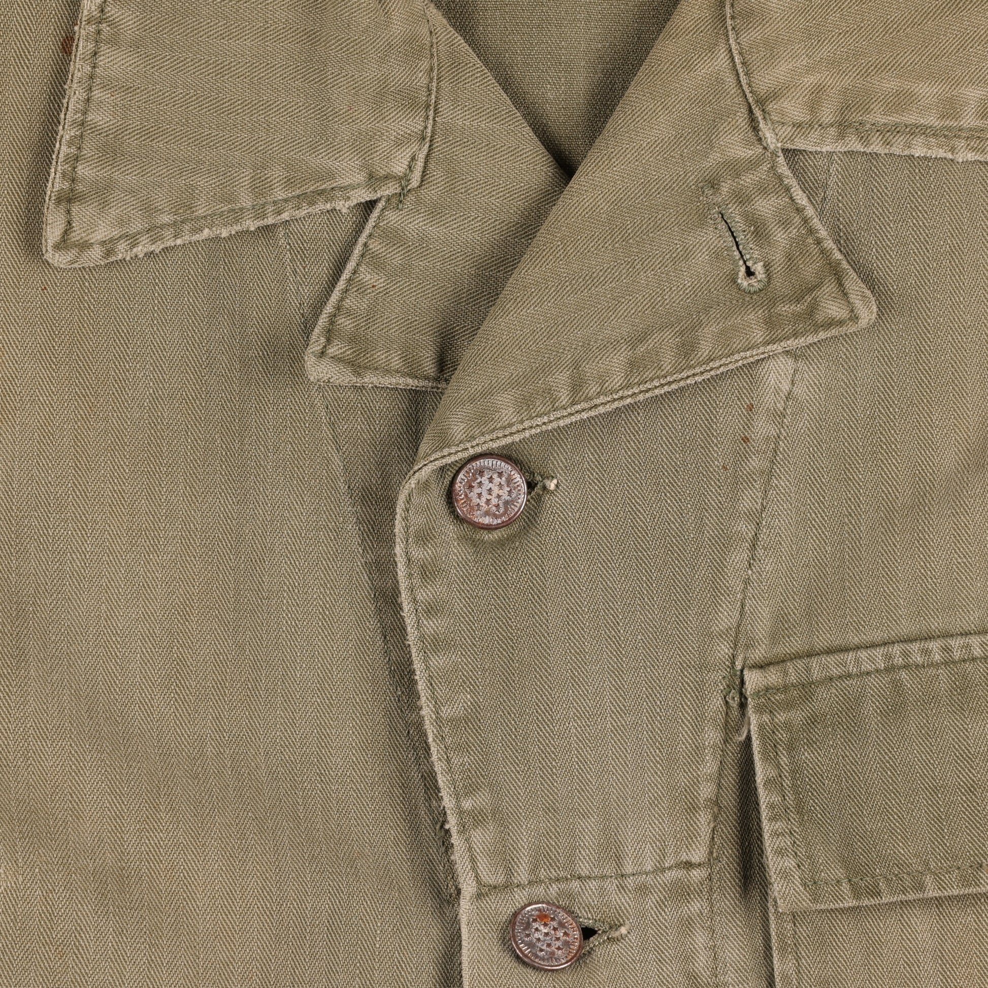 WWII U.S. Army Second Pattern HBT Coveralls with Gas Flap (Size 36R)