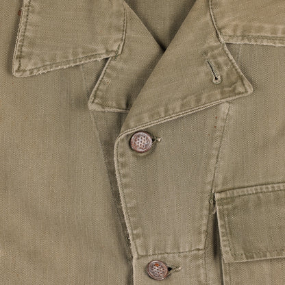 WWII U.S. Army Second Pattern HBT Coveralls with Gas Flap (Size 36R)