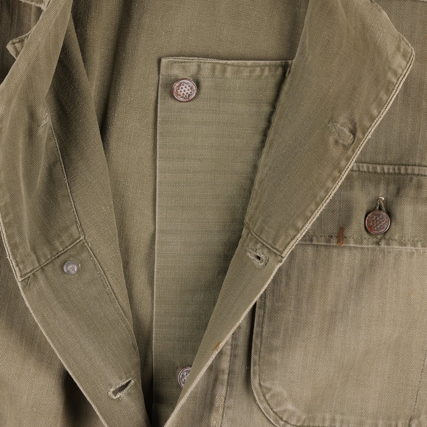 WWII U.S. Army Second Pattern HBT Coveralls with Gas Flap (Size 36R)