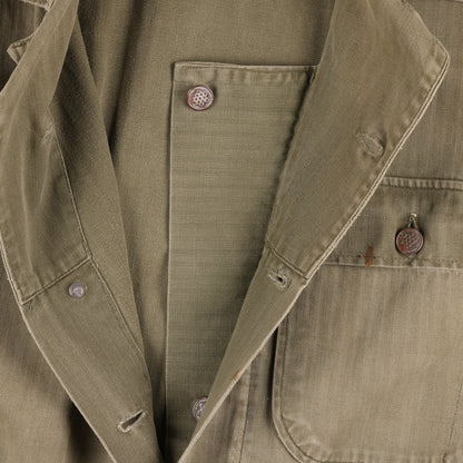 WWII U.S. Army Second Pattern HBT Coveralls with Gas Flap (Size 36R)