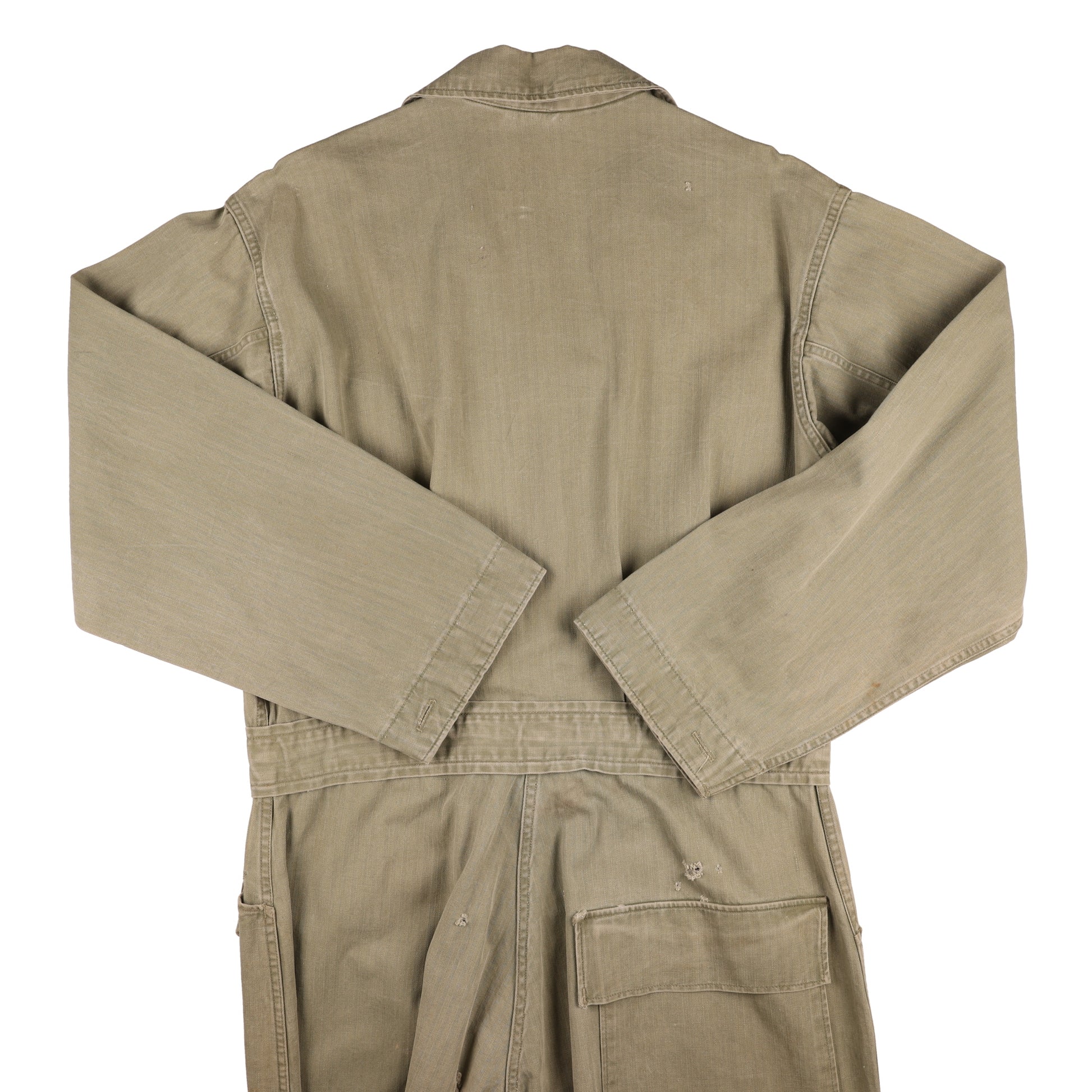 WWII U.S. Army Second Pattern HBT Coveralls with Gas Flap (Size 40R)