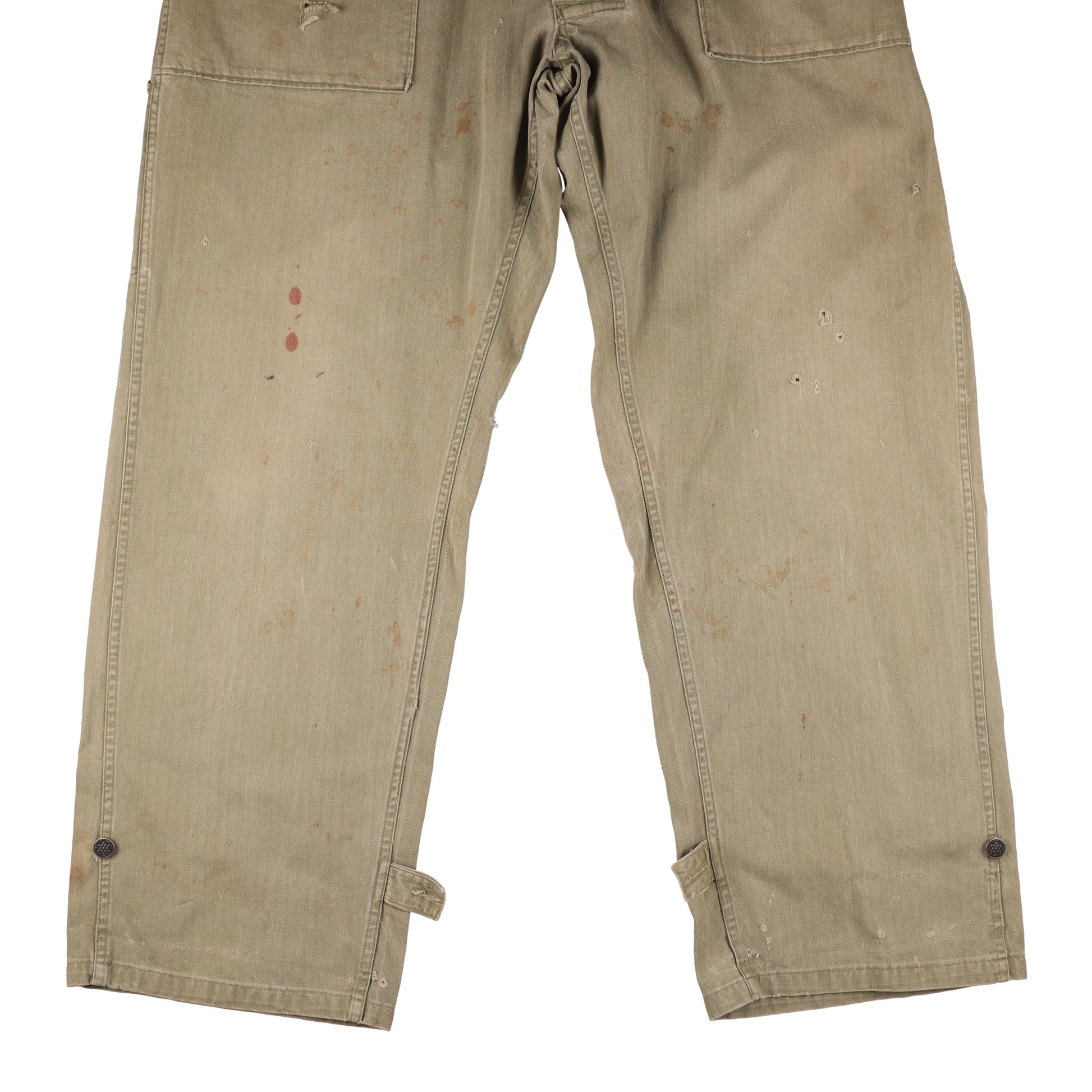 WWII U.S. Army Second Pattern HBT Coveralls with Gas Flap (Size 40R)