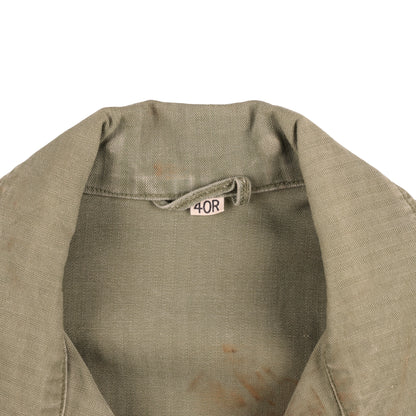 WWII U.S. Army Second Pattern HBT Coveralls with Gas Flap (Size 40R)